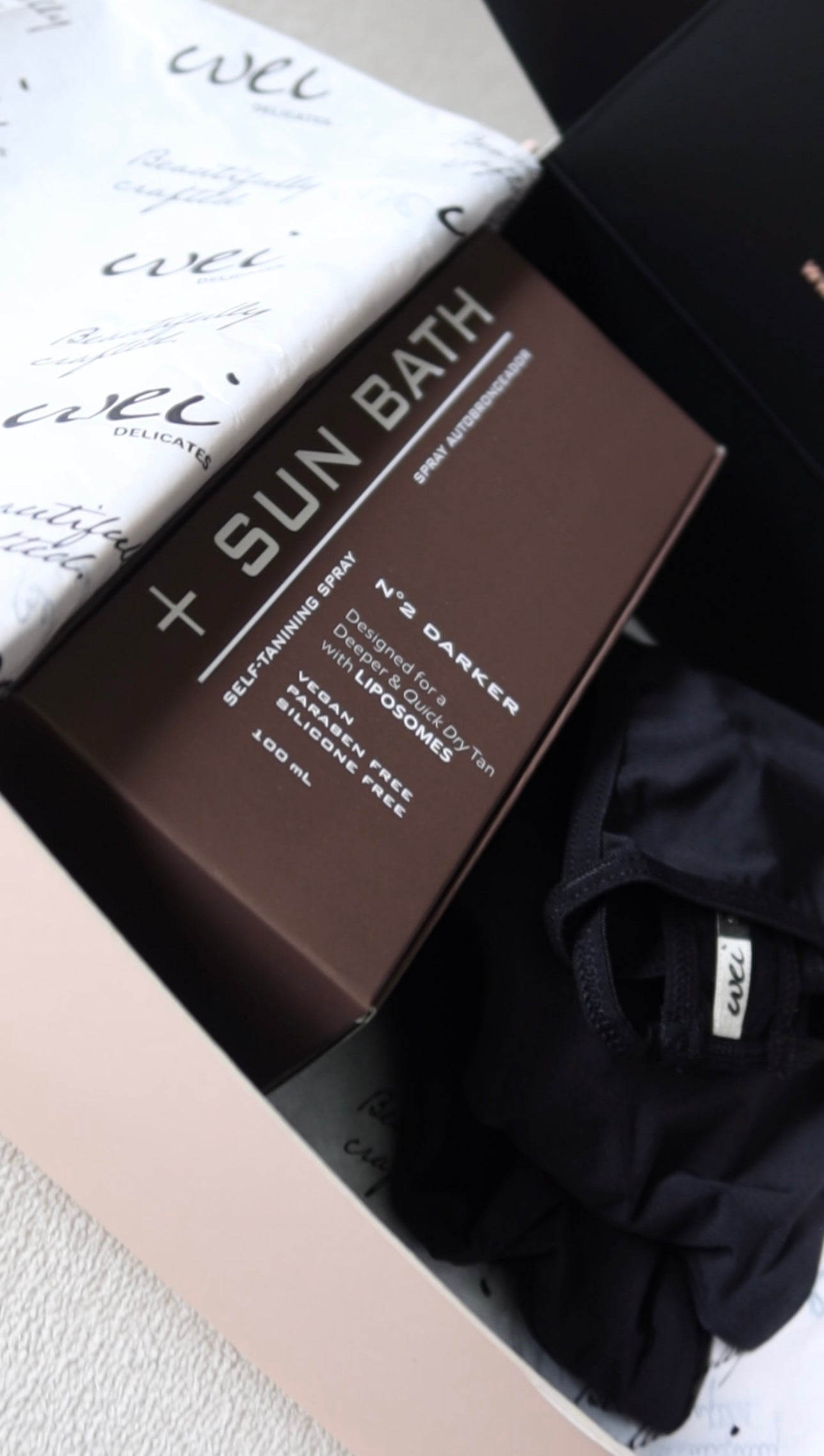 WEI & SUNBATH #2 : KIT N2 DARKER (Spray) + SET NEGRO HILO WEI